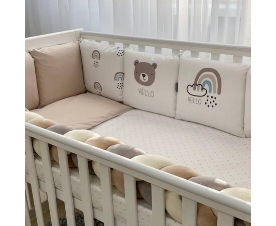 Babybettwäscheset mit Umrandung „Hello“ 14-tlg 100% Baumwolle, Foto 7