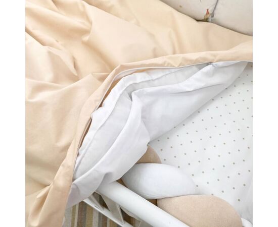 Babybettwäscheset „Gänse“ 100% Baumwolle, 14-tlg Komplett-Set beige/weiß, Foto 8