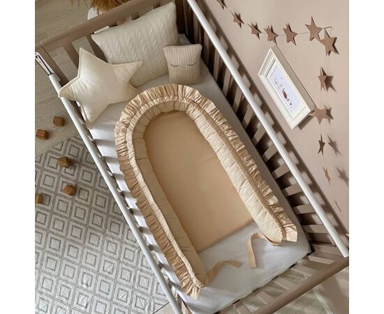 Babynestchen Kokon mit Matratze, beige, Baumwolle, Foto 2
