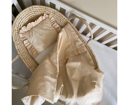 Beiges Neugeborenenset: BabyNest mit Matratze, Deckenwickel, Kissen, Foto 2
