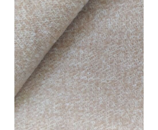 100% Merino-Wolldecke – Beige Melange, 140x200 cm mit Fransen, Foto 3