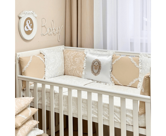 Babybett Komplett Set Mon Cheri,17-tlg, 100% Baumwolle, 60x120, Babybettwäscheset mit Nestchen, Foto 3