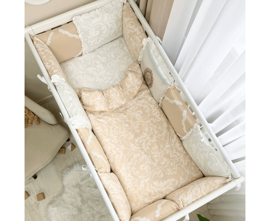 Babybett Komplett Set Mon Cheri,17-tlg, 100% Baumwolle, 60x120, Babybettwäscheset mit Nestchen, Foto 4