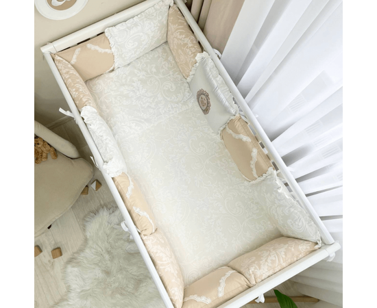 Babybett Komplett Set Mon Cheri,17-tlg, 100% Baumwolle, 60x120, Babybettwäscheset mit Nestchen, Foto 5