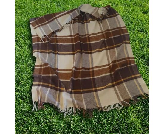 Braun-Beige Karo-Wolldecke 140x200 cm – 100% reine Neuseeland-Schurwolle, Foto 2