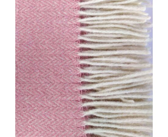 Rosa Wolldecke / Plaid aus 100% neuseeländischer Schurwolle, 140x200 cm