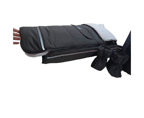 Ganzjahres-Fußsack/Schlafsack (für Babyschale und Kinderwagen) SCANDI-V in Schwarz/Grau, Foto 4