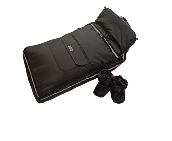 Ganzjahres-Fußsack/Schlafsack (für Babyschale und Kinderwagen) SCANDI-V in Schwarz/Grau, Foto 3