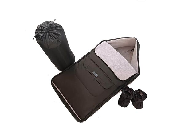 Ganzjahres-Fußsack/Schlafsack (für Babyschale und Kinderwagen) SCANDI-V in Schwarz/Grau, Foto 6