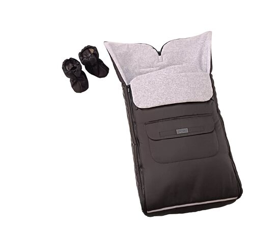 Ganzjahres-Fußsack/Schlafsack (für Babyschale und Kinderwagen) SCANDI-V in Schwarz/Grau, Foto 2