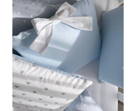 Babybett Komplettset SHINE Baby-Baumwoll-Bettwäsche-Set mit Bettumrandung-Kissen, Blau 17-tlg, Foto 4