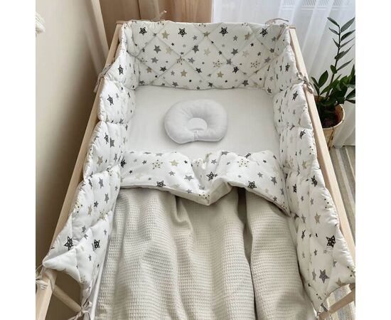 Nestchen Umrandung „Stars beige“ 240 cm für Gitterbetten, Foto 4