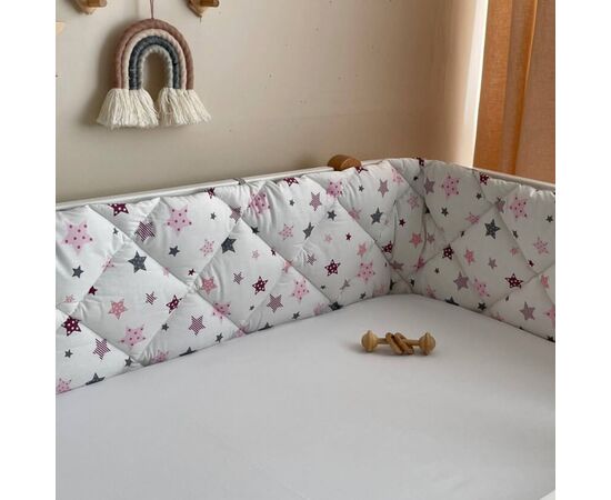 Nestchen Umrandung „Stars rosa“ 240 cm für Gitterbetten, Foto 5