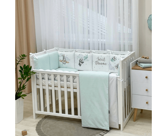 Baby Bettwäsche Set mit Umrandung 'Sweet Animals' 14-tlg, Baumwolle, Komplettset, Foto 2