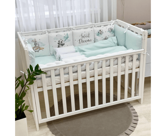 Baby Bettwäsche Set mit Umrandung 'Sweet Animals' 14-tlg, Baumwolle, Komplettset, Foto 3