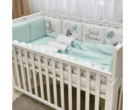 Baby Bettwäsche Set mit Umrandung 'Sweet Animals' 14-tlg, Baumwolle, Komplettset, Foto 4