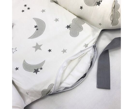 Babynest Kokon für Neugeborene mit Matratze, Grau/Weiß, Foto 5