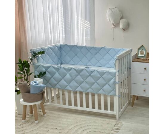 Babybettumrandung blau/weiß, 360 cm, Baumwolle, Foto 4