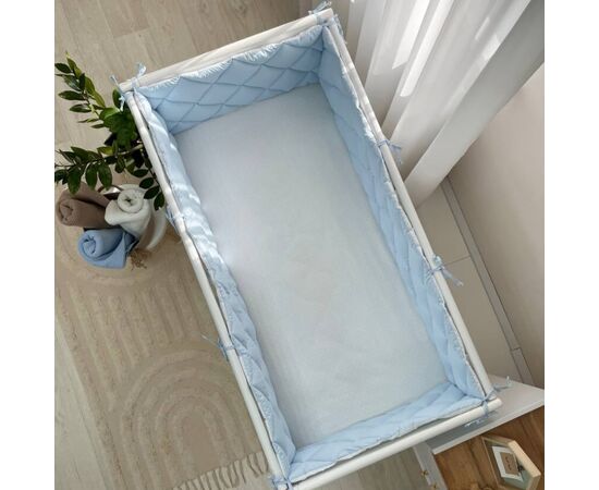 Babybettumrandung blau/weiß, 360 cm, Baumwolle