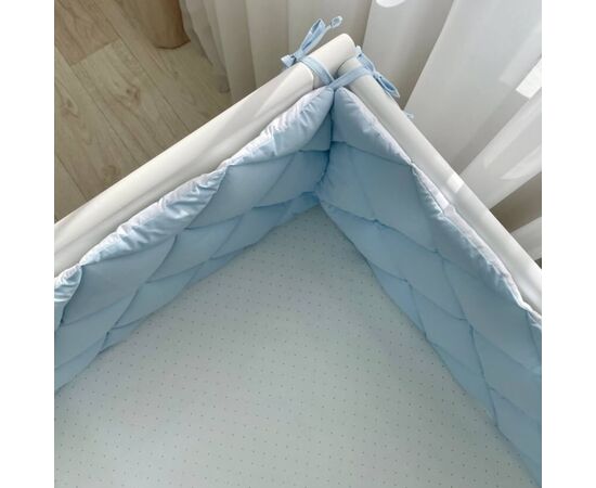 Babybettumrandung blau/weiß, 360 cm, Baumwolle, Foto 2