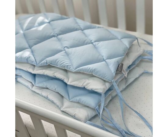 Babybettumrandung blau/weiß, 360 cm, Baumwolle, Foto 3