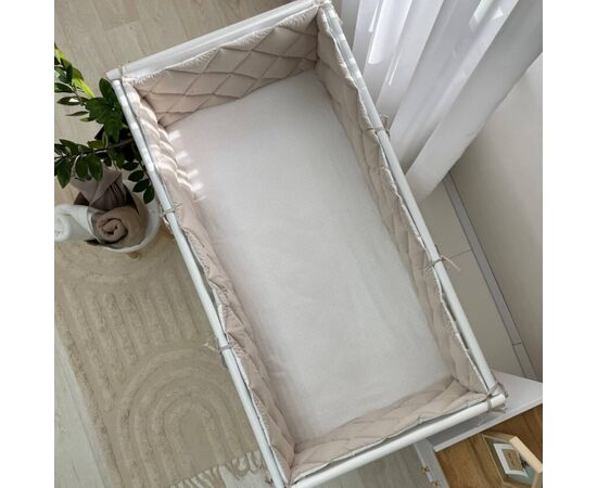 Babybettumrandung beige/weiß, 360 cm, Baumwolle