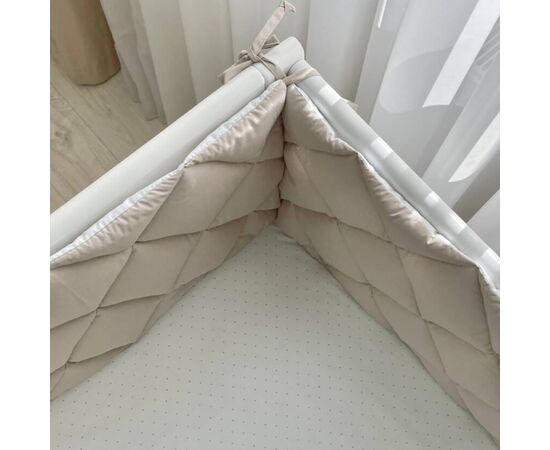 Babybettumrandung beige/weiß, 360 cm, Baumwolle, Foto 2