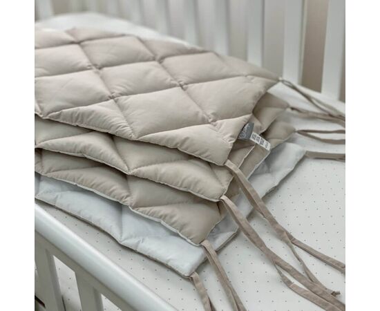 Babybettumrandung beige/weiß, 360 cm, Baumwolle, Foto 3