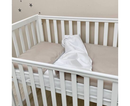 3-tlg Baby Bettwäsche Set braun/weiß, Baumwolle, Foto 2