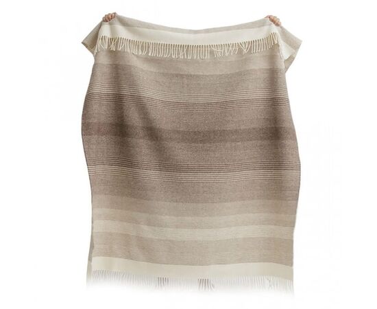 Gestreifte Merino Wolldecke 150x200 cm – Weiche Naturdecke, Warm & Atmungsaktiv, Foto 3