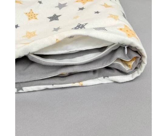 3-tlg Sternen Babybettwäsche aus Flanell in grau/gelb, Foto 5