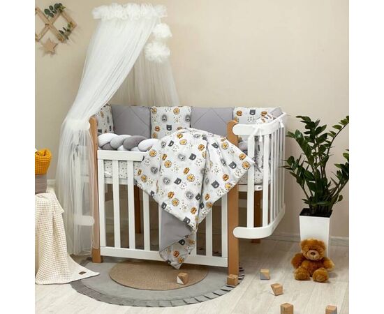 Baby-Bettwäsche für Jungs, grau, Baumwolle, 14-tlg Babybett Komplett Set, Foto 10