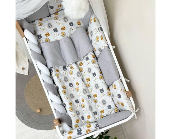 Baby-Bettwäsche für Jungs, grau, Baumwolle, 14-tlg Babybett Komplett Set, Foto 9