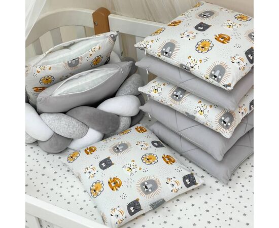 Baby-Bettwäsche für Jungs, grau, Baumwolle, 14-tlg Babybett Komplett Set, Foto 5