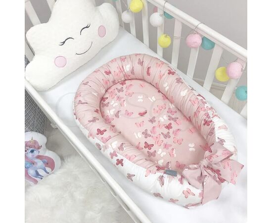 Schmetterlinge Kokon-BabyNest zweiseitig mit Matratze für Mädchen, Foto 2