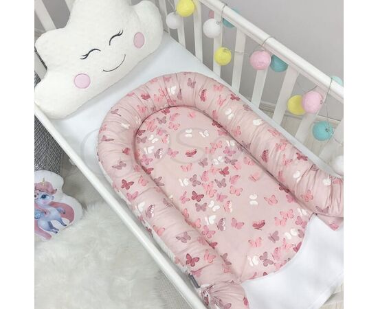 Schmetterlinge Kokon-BabyNest zweiseitig mit Matratze für Mädchen, Foto 3