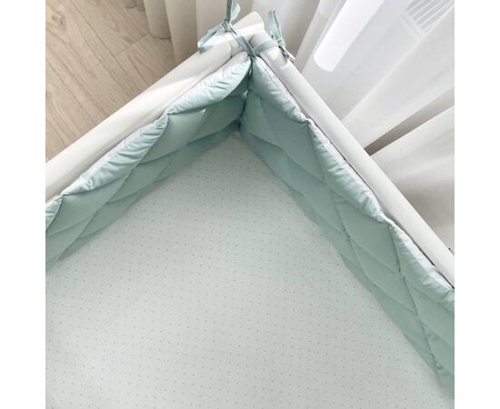 Babybettumrandung minze/weiß, 360 cm, Baumwolle, Foto 4