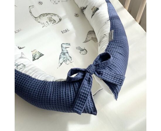Babynestchen Kokon 2-seitig DINO, blau, mit Matratze, Foto 3