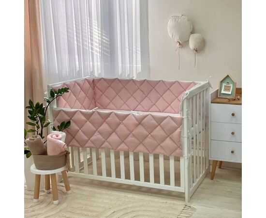 Babybettumrandung 360 cm rosa/weiß, Baumwolle, Foto 4