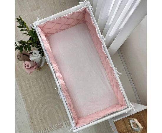 Babybettumrandung 360 cm rosa/weiß, Baumwolle