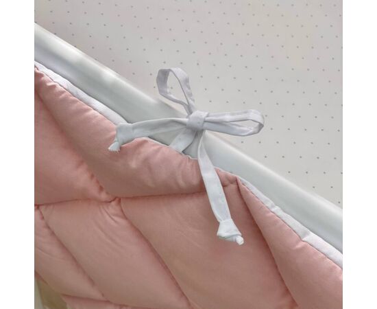 Babybettumrandung 360 cm rosa/weiß, Baumwolle, Foto 2