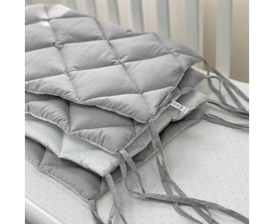 Babybettumrandung grau/weiß, 360 cm, Baumwolle, Foto 2