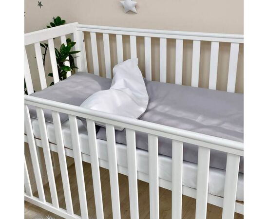 3-tlg Baby Bettwäsche grau/weiß, Foto 3