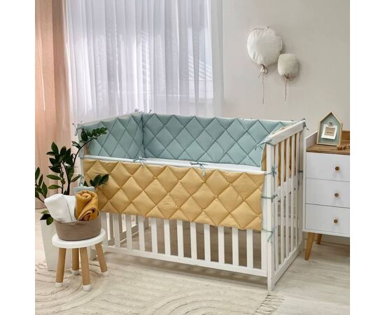 Babybettumrandung grün/senfgelb, 360 cm, Foto 2