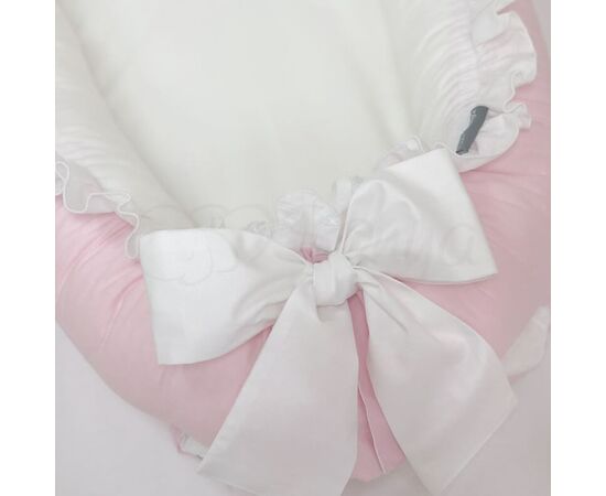 Doppelseitiges Babynest rosa/weiß mit Matratze (für Mädchen), Foto 6