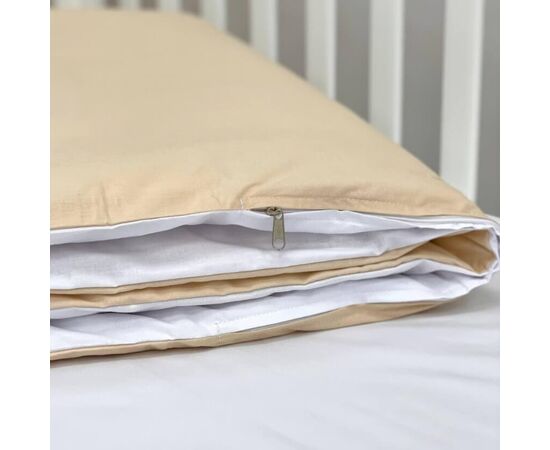 3-tlg Babybettwäsche Baumwolle beige/weiss, Foto 2